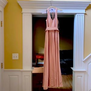 Long blush silk dress